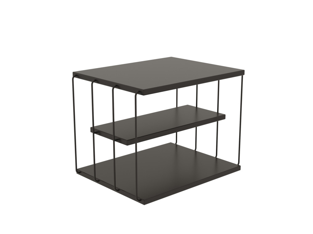 Mesa auxiliar de madera "Lifon" 50 x 40 x 33 cm - Antracita