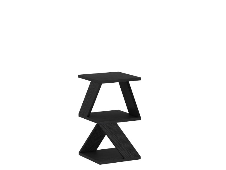 Mesa auxiliar de madera "Albeni" - 30 x 30 x 54 cm - Negra