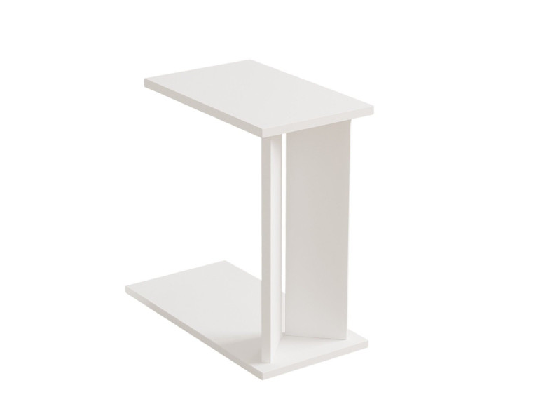 Mesa auxiliar de madera "Lun" - 25 x 50 x 48 cm - Blanca