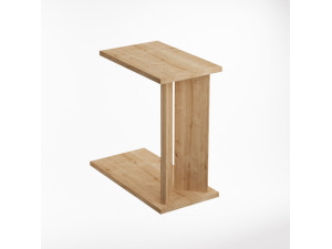 Mesa auxiliar de madera "Lun" - 25 x 50 x 48 cm - Beige