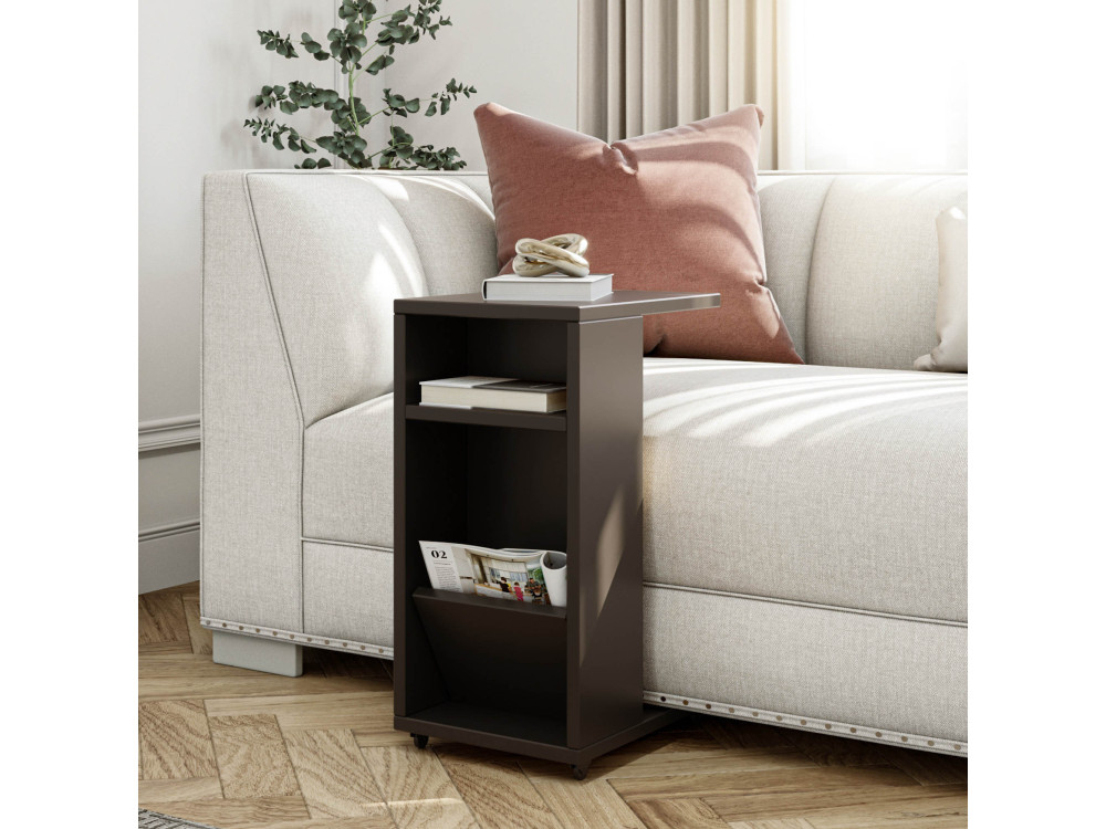 Mesa auxiliar de madera "Filinta" - 30 x 40 x 63 cm - Gris antracita