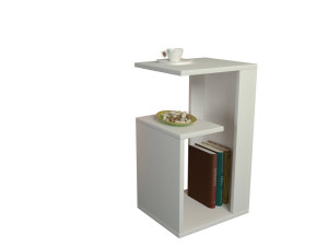 Mesa auxiliar de madera "Sister" - 35 x 29 x 60 cm - Blanca