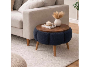 Mesa auxiliar de madera "Papatya" - 45 x 45 x 44 cm - Gris antracita