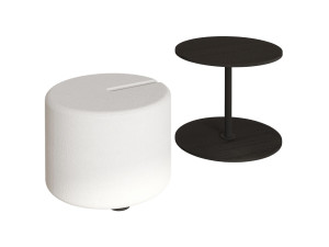 Mesa auxiliar de madera "Vexana" con reposapiés - 43 x 43 x 47 cm - Negro
