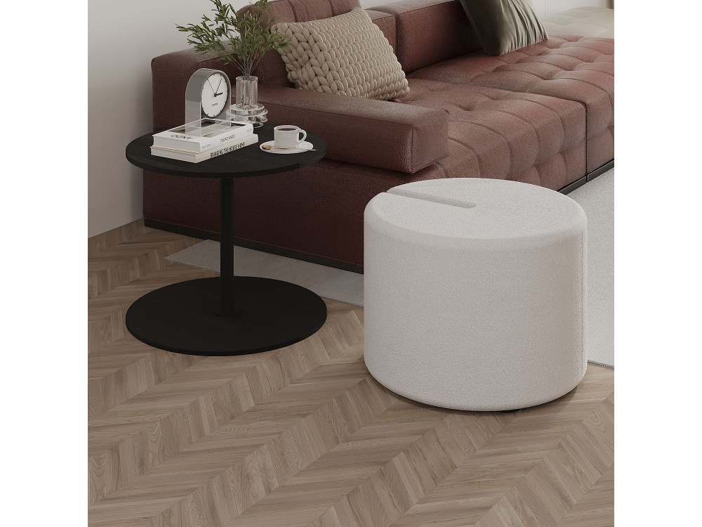 Mesa auxiliar de madera "Vexana" con reposapiés - 43 x 43 x 47 cm - Negro