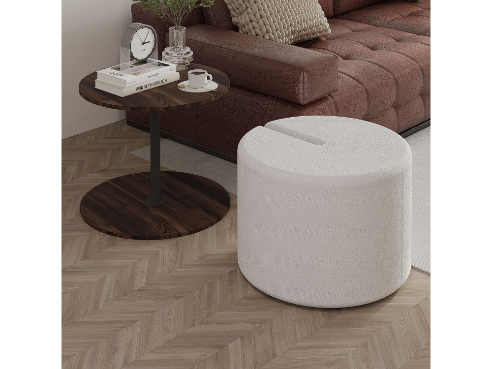Mesa auxiliar de madera "Vexana" con reposapiés - 43 x 43 x 47 cm - Marrón