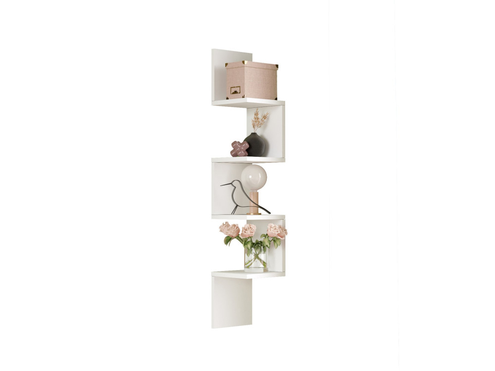 Estantería de pared de madera "WL9" - 22 x 22 x 117 cm - Blanco
