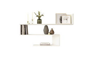 Estante de pared de madera "WL10" - 120 x 14 x 71 cm - Blanco