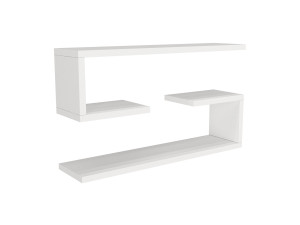 Estantería de pared de madera "Jenika" - 60 x 14 x 18 cm - Blanco