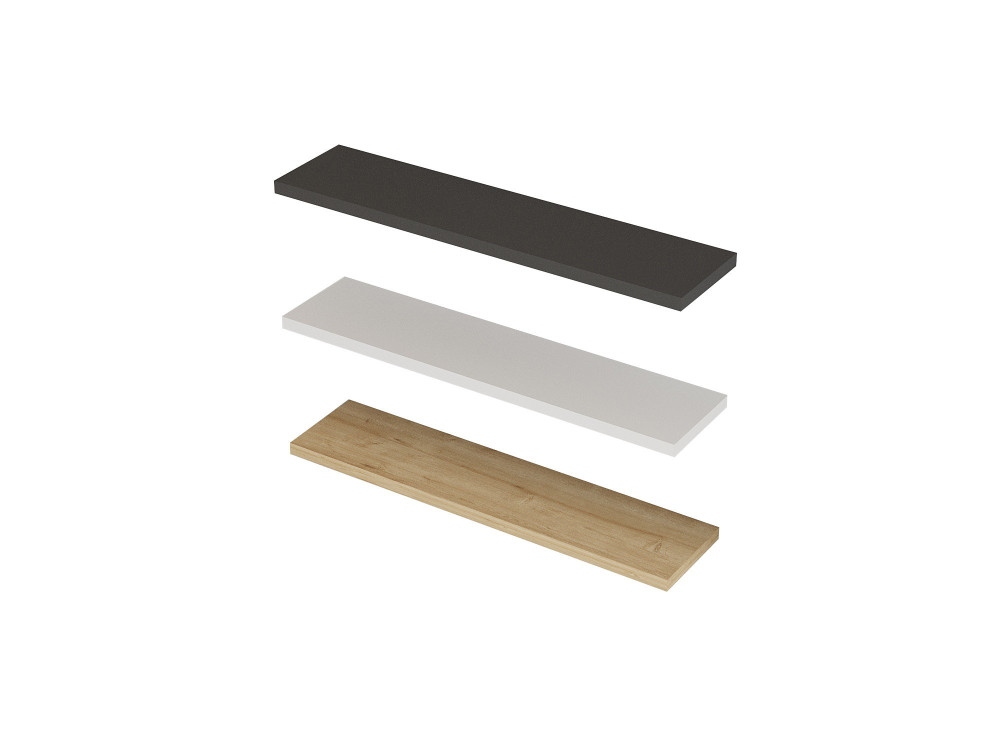 Estante de pared de madera "Boss" - 60 x 1 x 14 cm - Zafiro, Antracita, Blanco