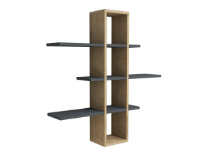 Estantería de pared de madera "Ardo" - 96 x 19 x 101 cm - Saphir, Antracita