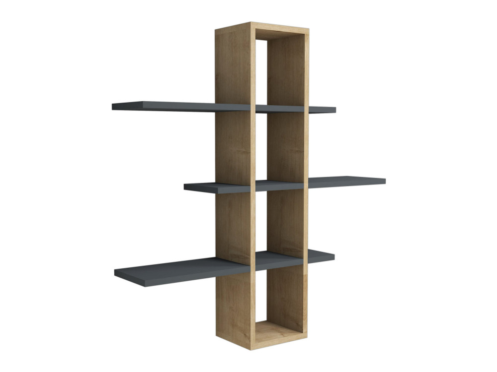 Estantería de pared de madera "Ardo" - 96 x 19 x 101 cm - Saphir, Antracita