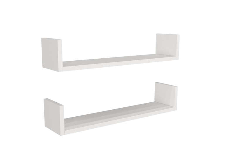 Estante de pared de madera "Iris" - 63 x 14 x 14 cm - Blanco