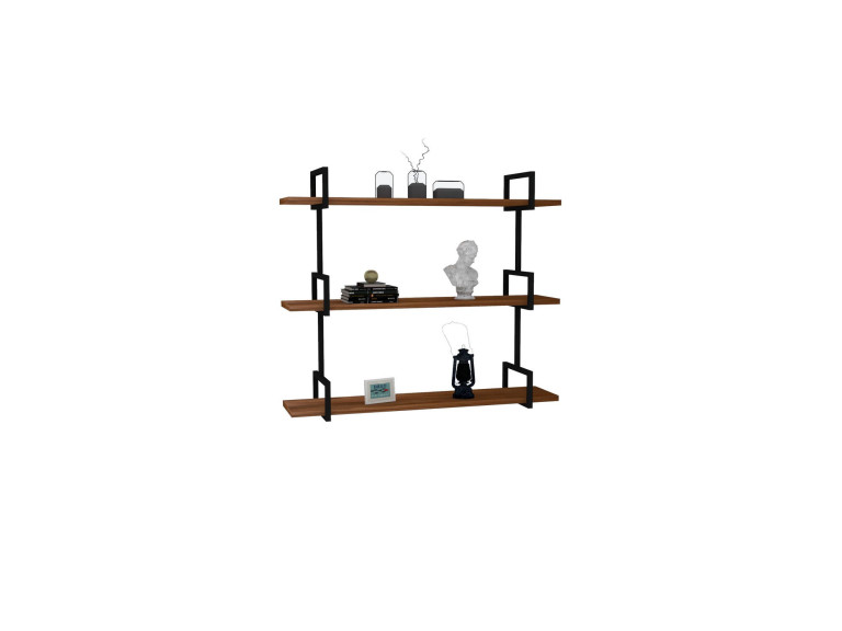 Estantería de pared de madera "Uras" - 87 x 22 x 76 cm - Nogal