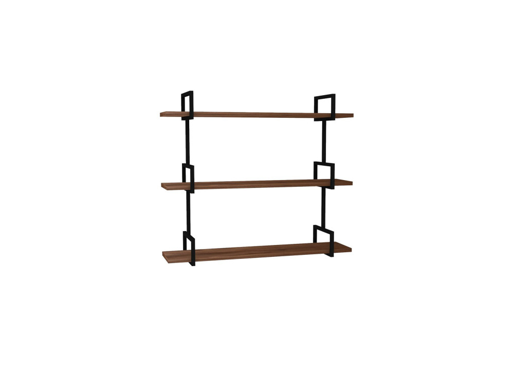 Estantería de pared de madera "Uras" - 87 x 22 x 76 cm - Nogal