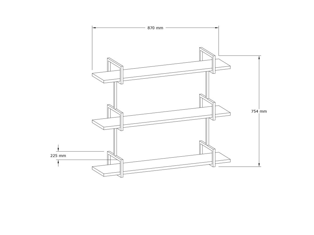 Estantería de pared de madera "Uras" - 87 x 22 x 76 cm - Nogal