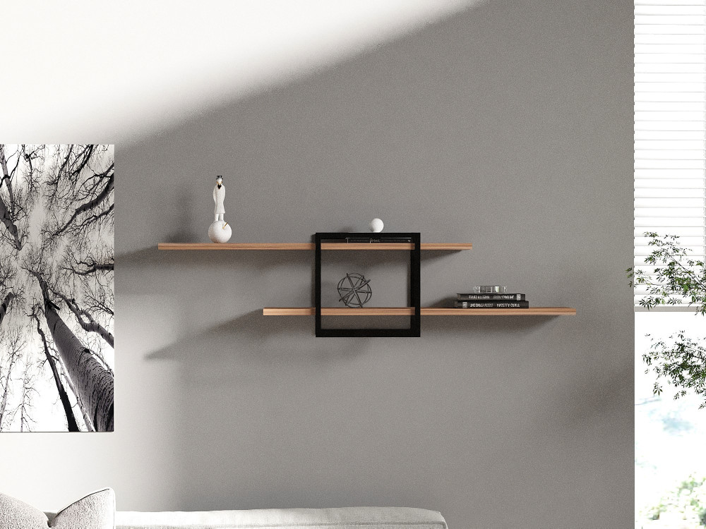 Estantería de pared de madera "Mone" - 120 x 18 x 30 cm - Pino Atlántico