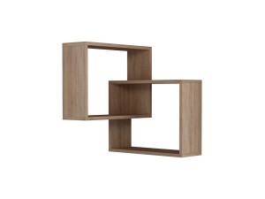Estantería de pared de madera "Ring" - 68 x 60 x 68 cm - roble Sonoma