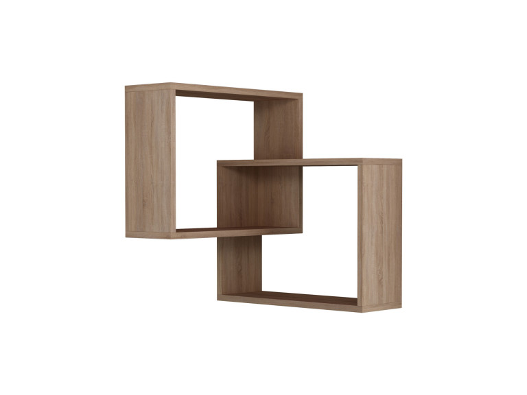 Estantería de pared de madera "Ring" - 68 x 60 x 68 cm - roble Sonoma