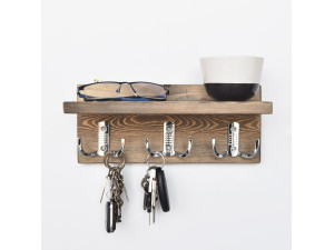 Estantería de pared de madera "Aa031" - 30 x 11 x 13 cm - Nogal