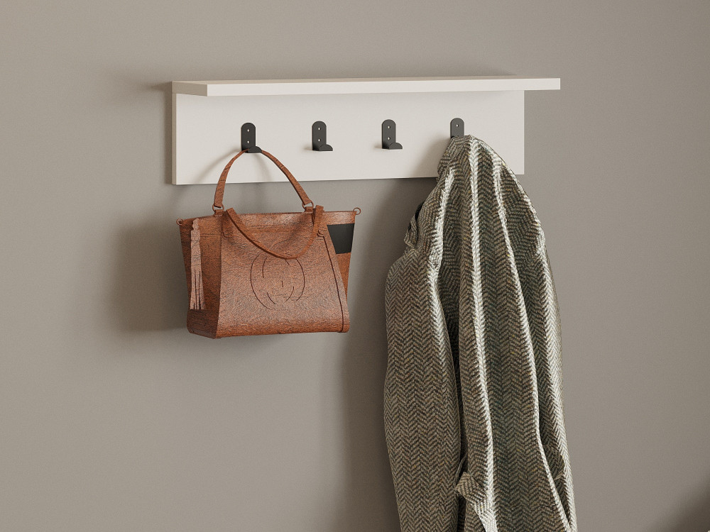 Estantería de pared de madera "Ayla" - 60 x 16 x 14 cm - Blanco