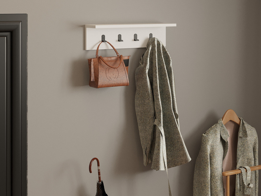 Estantería de pared de madera "Ayla" - 60 x 16 x 14 cm - Blanco
