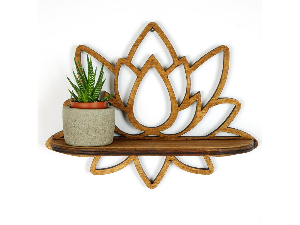 Estantería de pared de madera "Raf264" - 33 x 10 x 26 cm - Nogal
