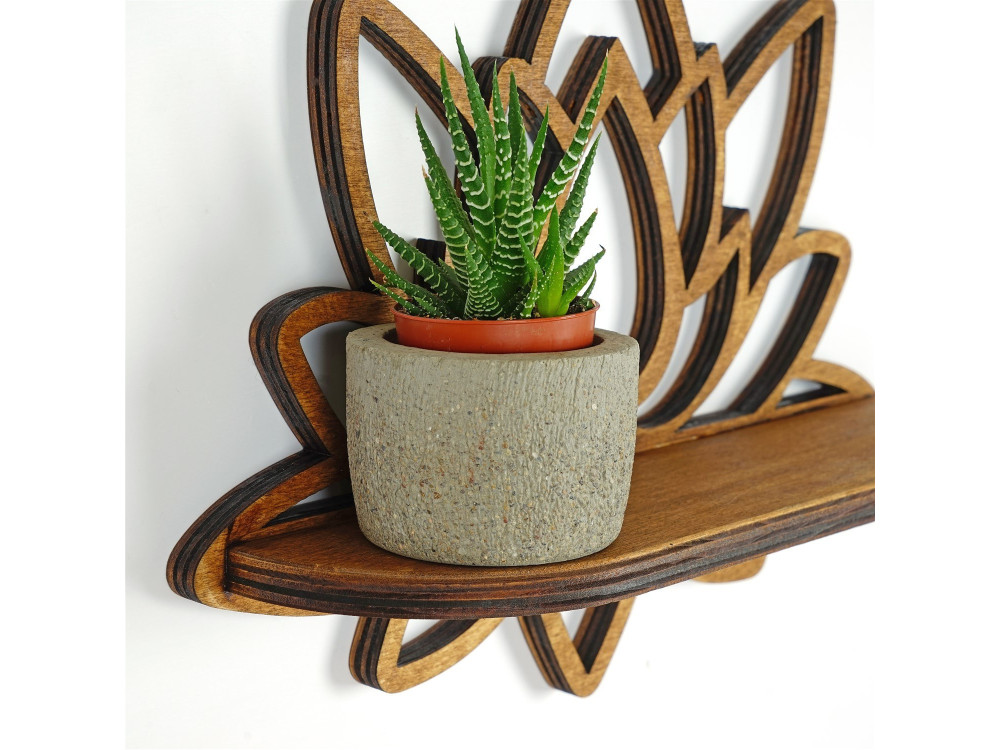 Estantería de pared de madera "Raf264" - 33 x 10 x 26 cm - Nogal