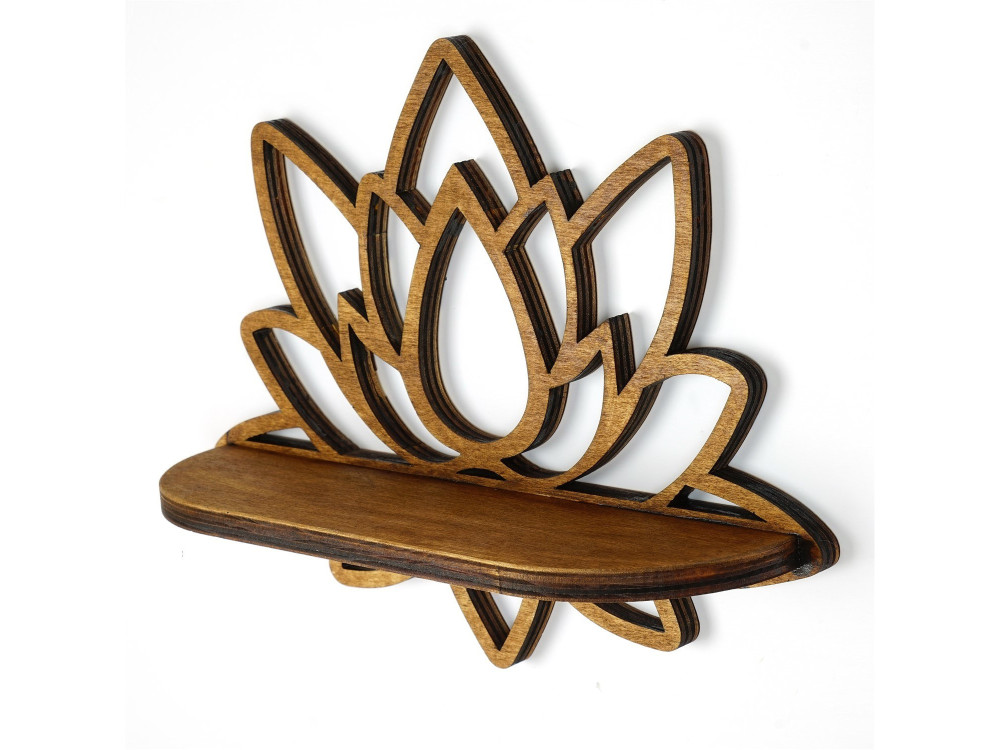 Estantería de pared de madera "Raf264" - 33 x 10 x 26 cm - Nogal
