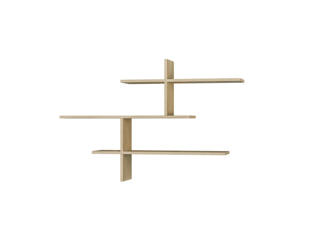 Estantería de pared de madera "Leo" - 123 x 22 x 80 cm - Roble