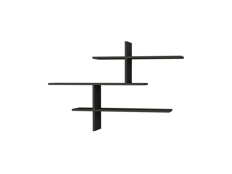 Estantería de pared de madera "Leo" - 123 x 22 x 80 cm - Antracita