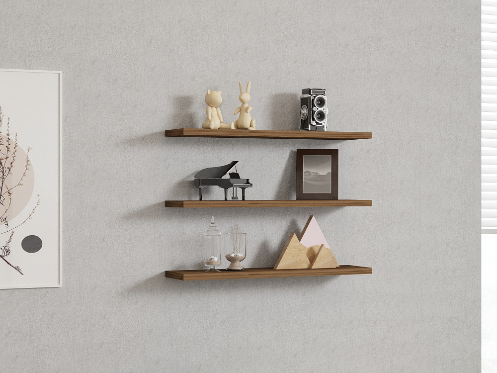 Estante de pared de madera "Boss" - 60 x 1 x 14 cm - Nogal