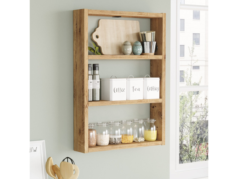 Estantería de pared de madera "PR1" - 43 x 9 x 60 cm - pino atlántico