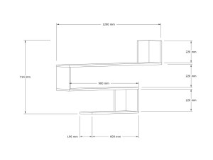 Estantería de pared de madera "Penne" - 120 x 20 x 71 cm - Blanco