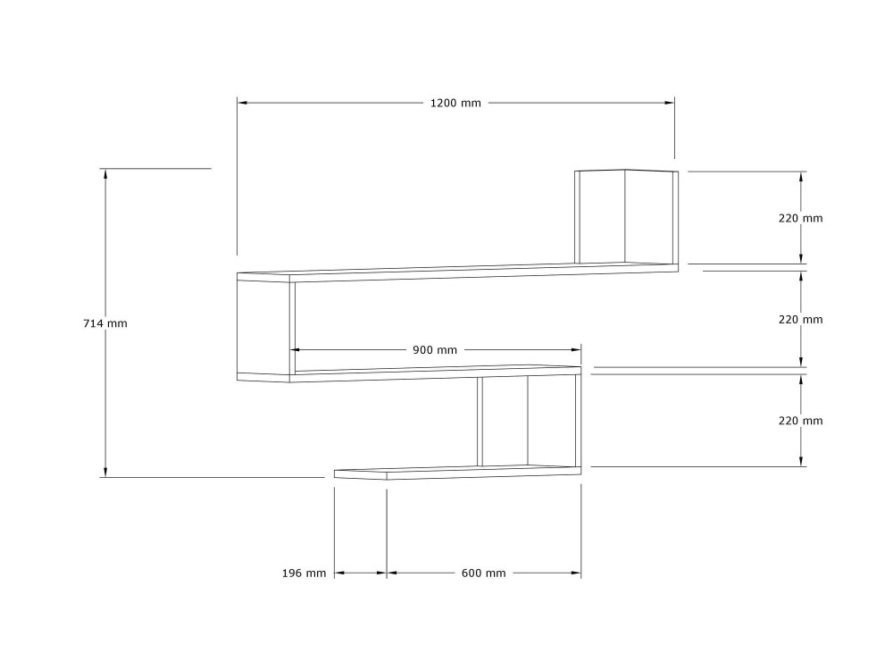 Estantería de pared de madera "Penne" - 120 x 20 x 71 cm - Blanco