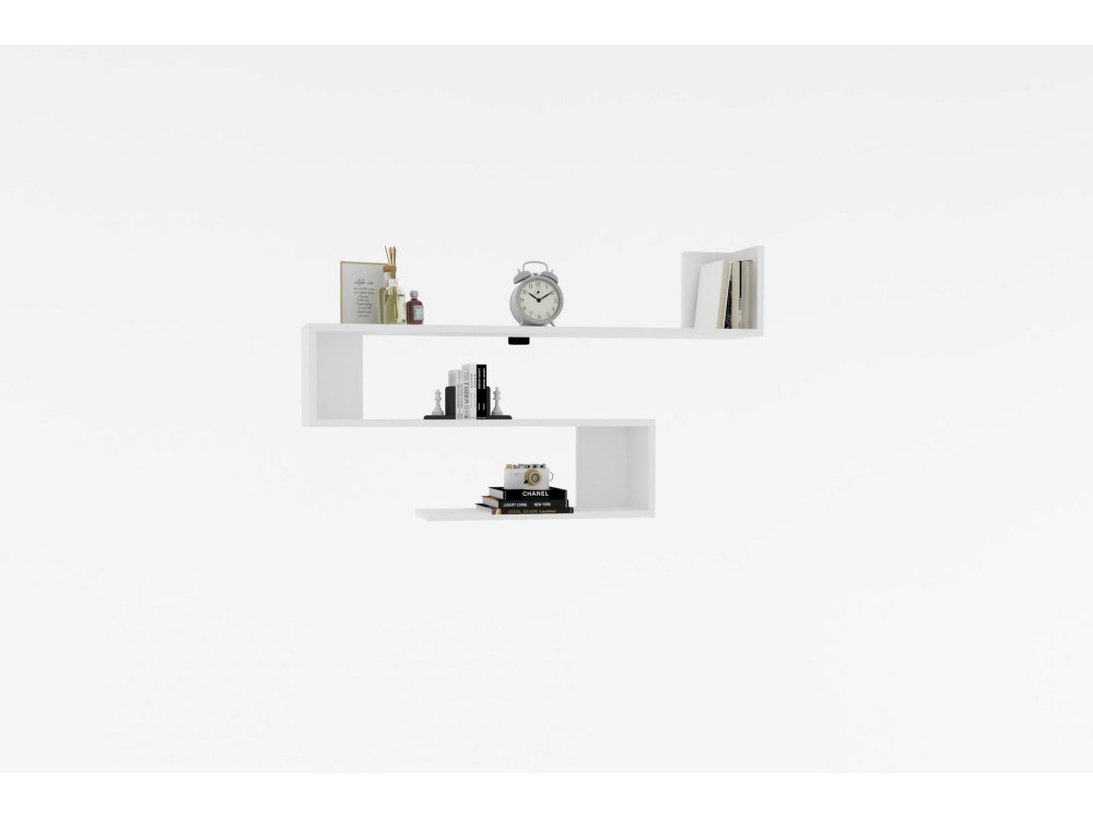 Estantería de pared de madera "Penne" - 120 x 20 x 71 cm - Blanco
