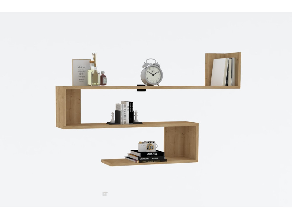 Estantería de pared de madera "Penne" - 120 x 20 x 71 cm - Roble zafiro