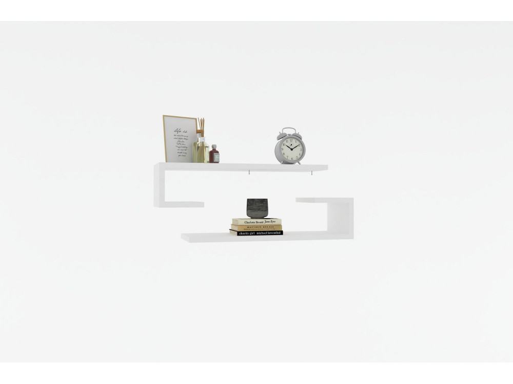 Estantería de pared de madera "Eldo" - 60 x 19 x 15 cm - Blanco