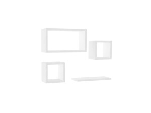 Estantería de pared de madera "Babi" - 43 x 15 x 23 cm - Blanco