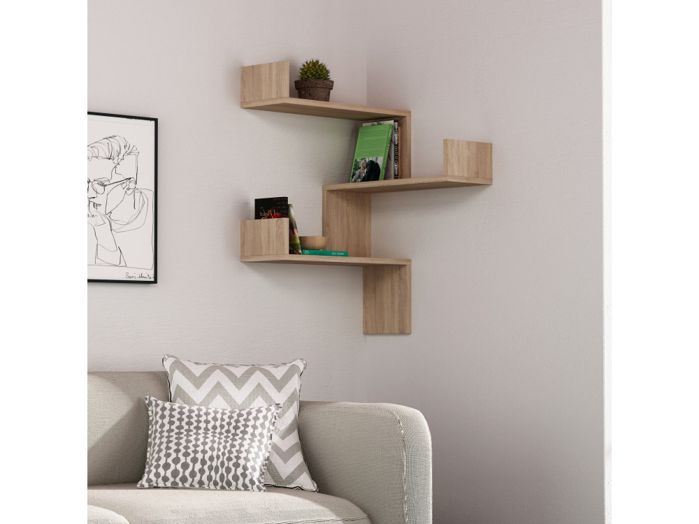 Estantería de pared de madera "Luksa" - 60 x 90 x 60 cm - Roble