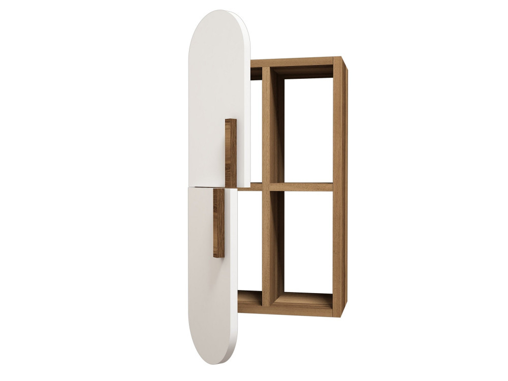 Estantería de pared de madera "Rosa" - 35 x 22 x 60 cm - NogalBlanco