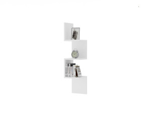 Estantería de pared de madera "Zikzak" - 25 x 25 x 105 cm - Blanco