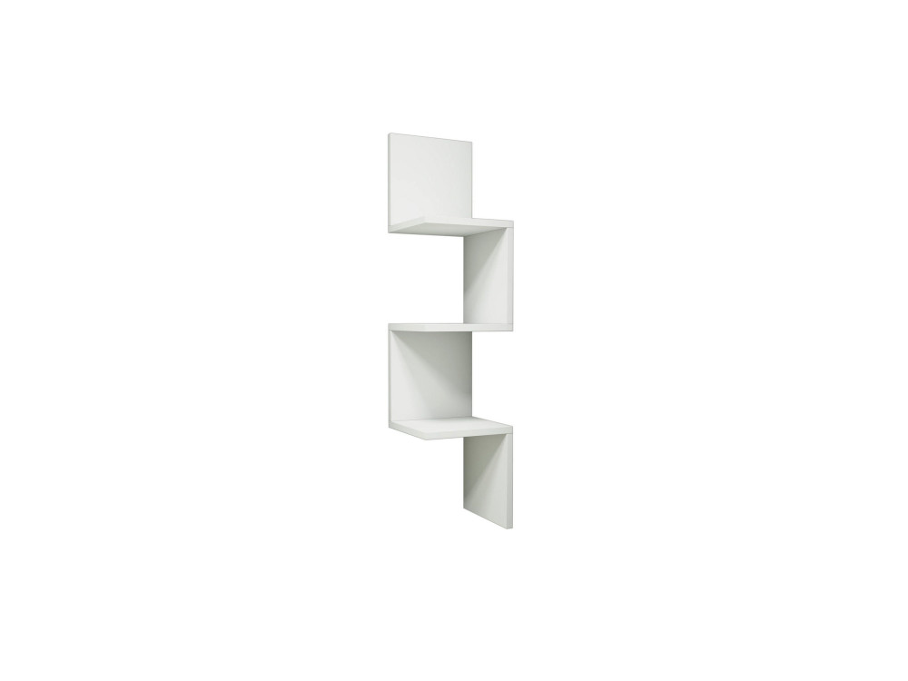 Estantería de pared de madera "Zikzak" - 25 x 25 x 105 cm - Blanco