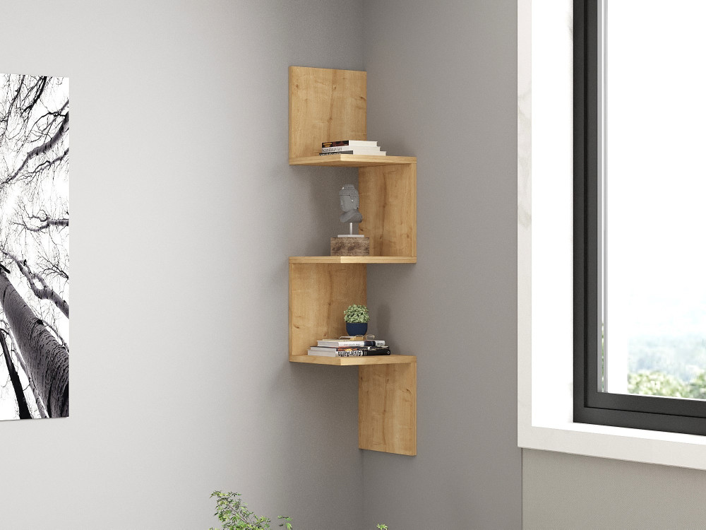 Estantería de pared de madera "Zikzak" - 25 x 25 x 105 cm - Saphir