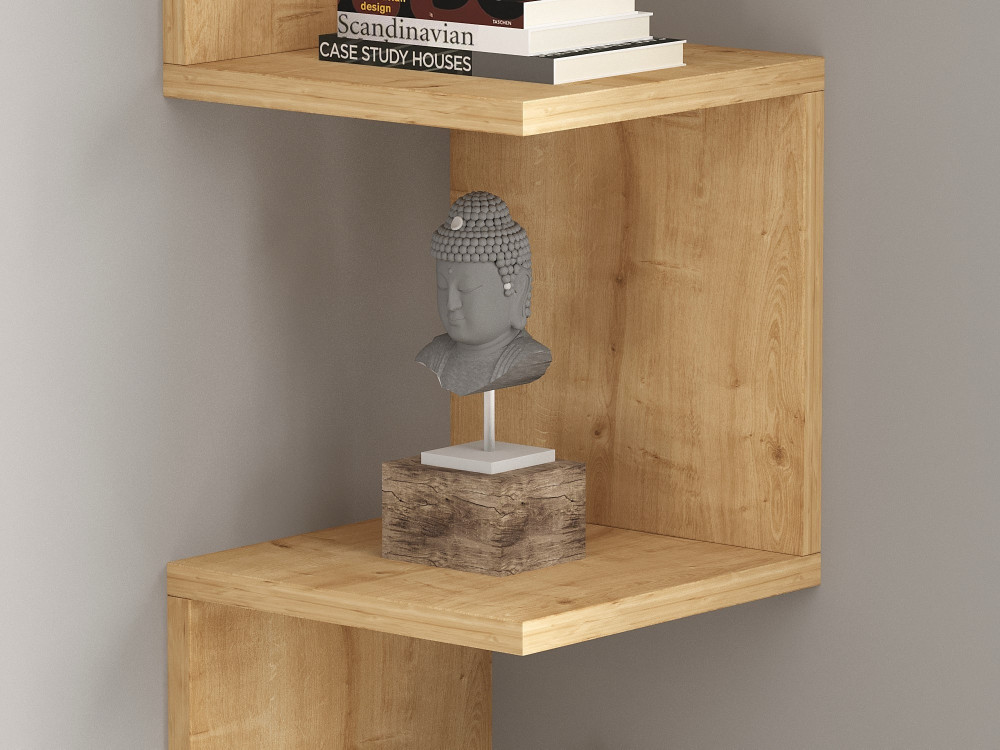 Estantería de pared de madera "Zikzak" - 25 x 25 x 105 cm - Saphir