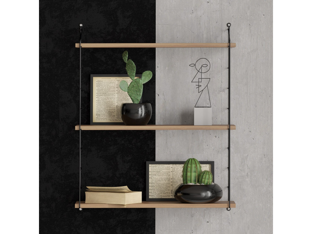 Estantería de pared de madera "Armoni" - 72 x 20 x 85 cm - Nogal