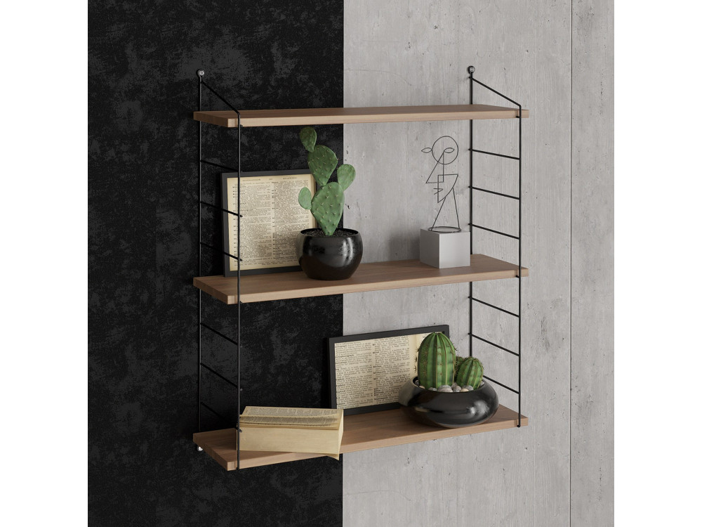 Estantería de pared de madera "Armoni" - 72 x 20 x 85 cm - Nogal