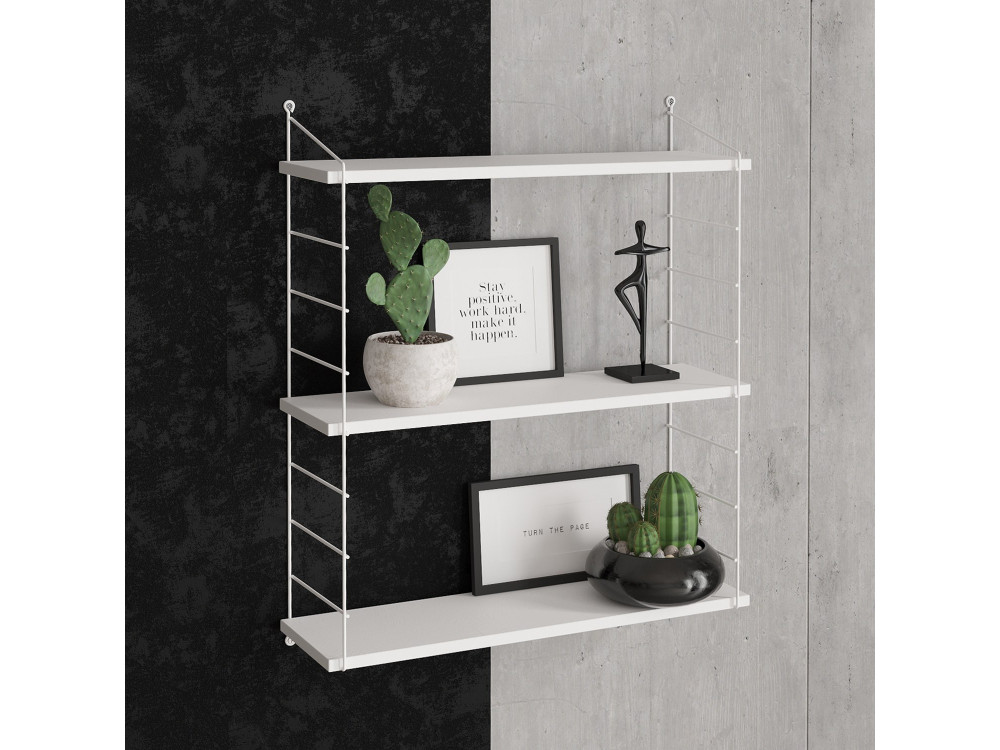 Estantería de pared de madera "Armoni" - 72 x 20 x 85 cm - Blanco