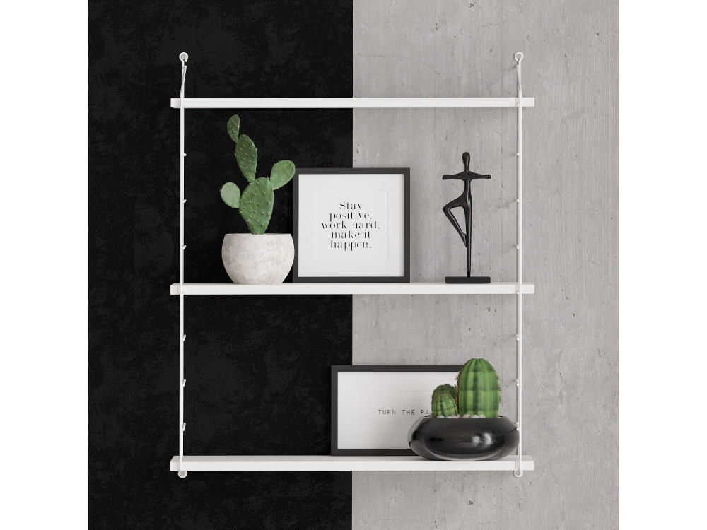 Estantería de pared de madera "Armoni" - 72 x 20 x 85 cm - Blanco