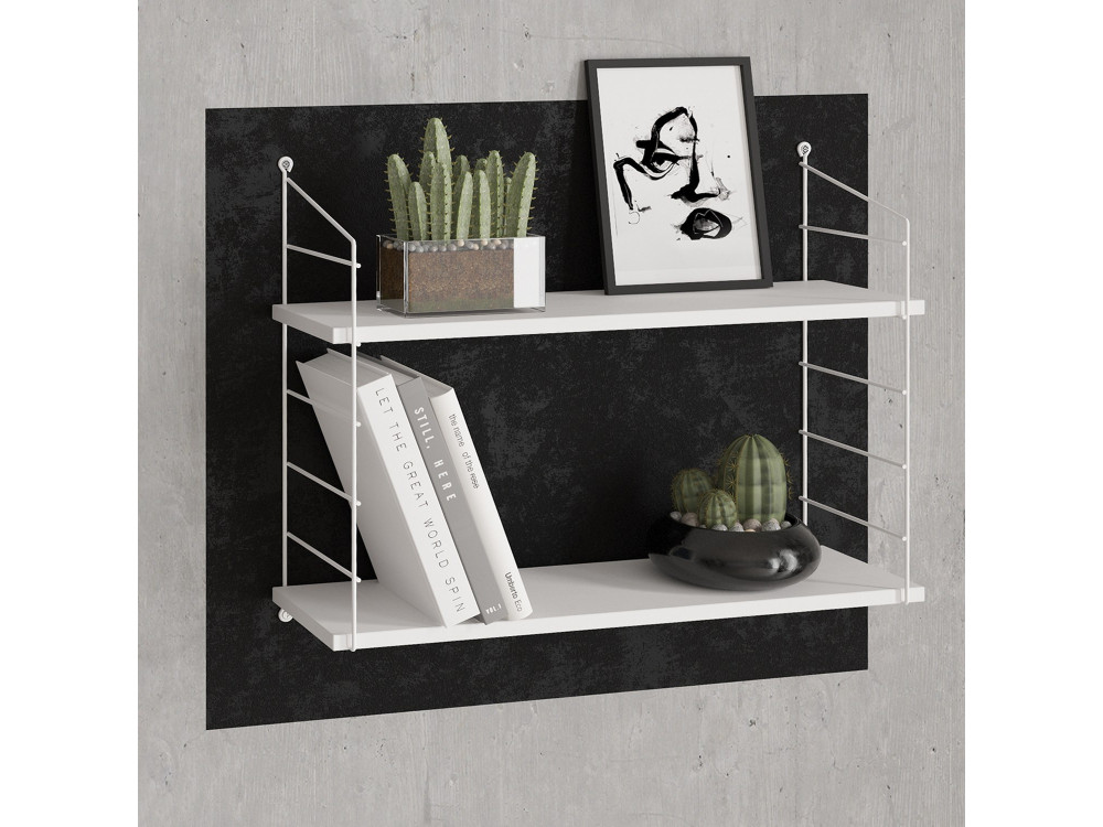 Estantería de pared de madera "Armoni" - 72 x 20 x 58 cm - Blanco